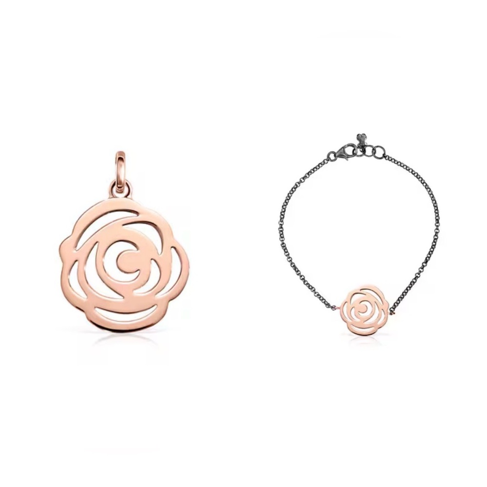 Tous Rosa de Abril Bracelet and Pendent Set